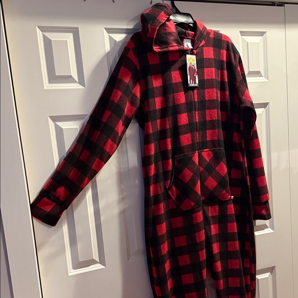 Buffalo Plaid Hooded Onesie for Men / women